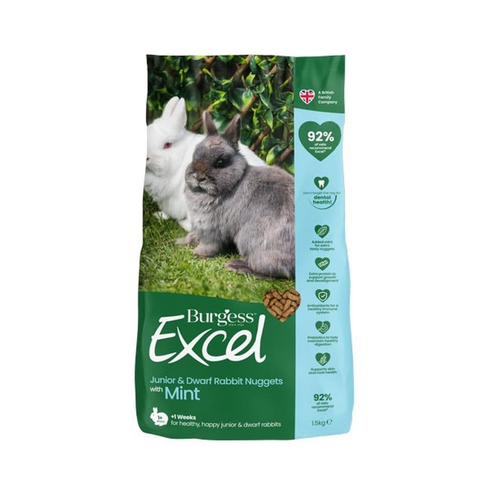 Burgess Excel Junior & Dwarf Rabbit Nuggets with Mint (1.5kg)