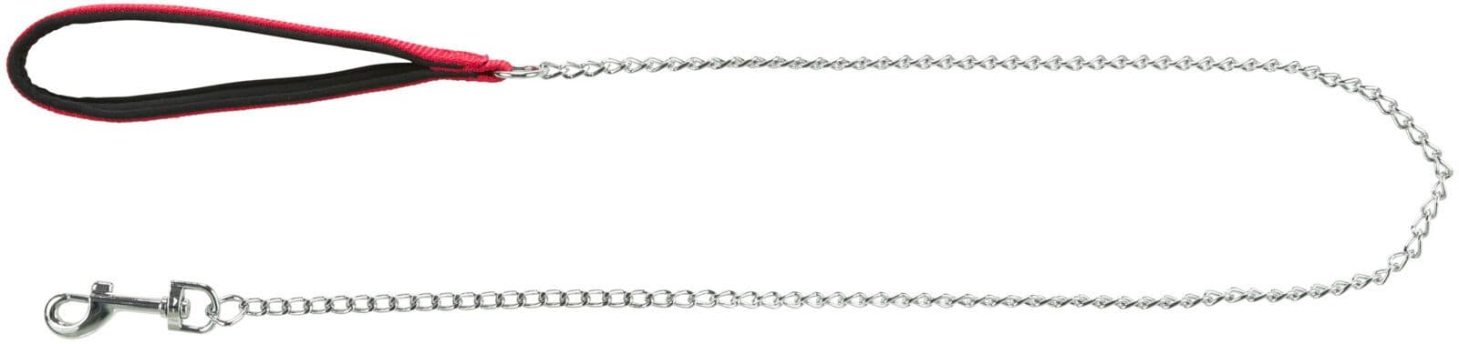 Trixie Chain Lead With Neoprene Hand Loop Red (XS-S)(1.10m x 2.00mm)