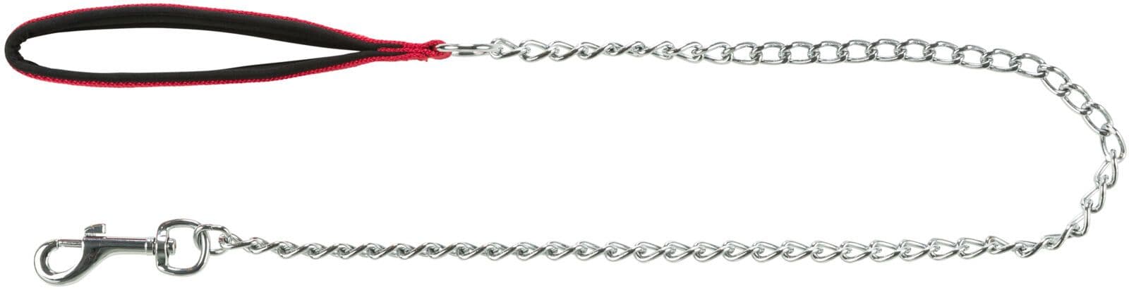 Trixie Chain Lead With Neoprene Hand Loop Red (M-L)(1.00m x 3.00mm)