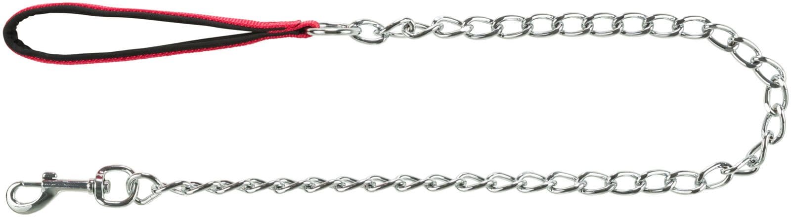 Trixie Chain Lead With Neoprene Hand Loop Red (L-XL)(1.00m x 4.00mm)