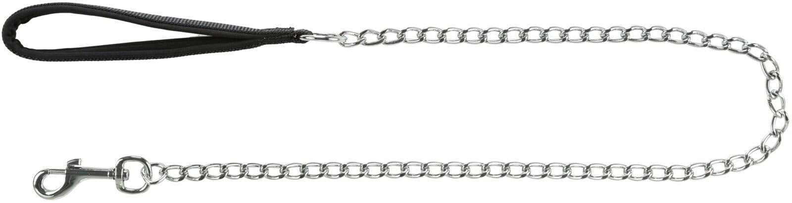 Trixie Chain Lead With Neoprene Hand Loop Black (M-L)(1.00m x 3.00mm)