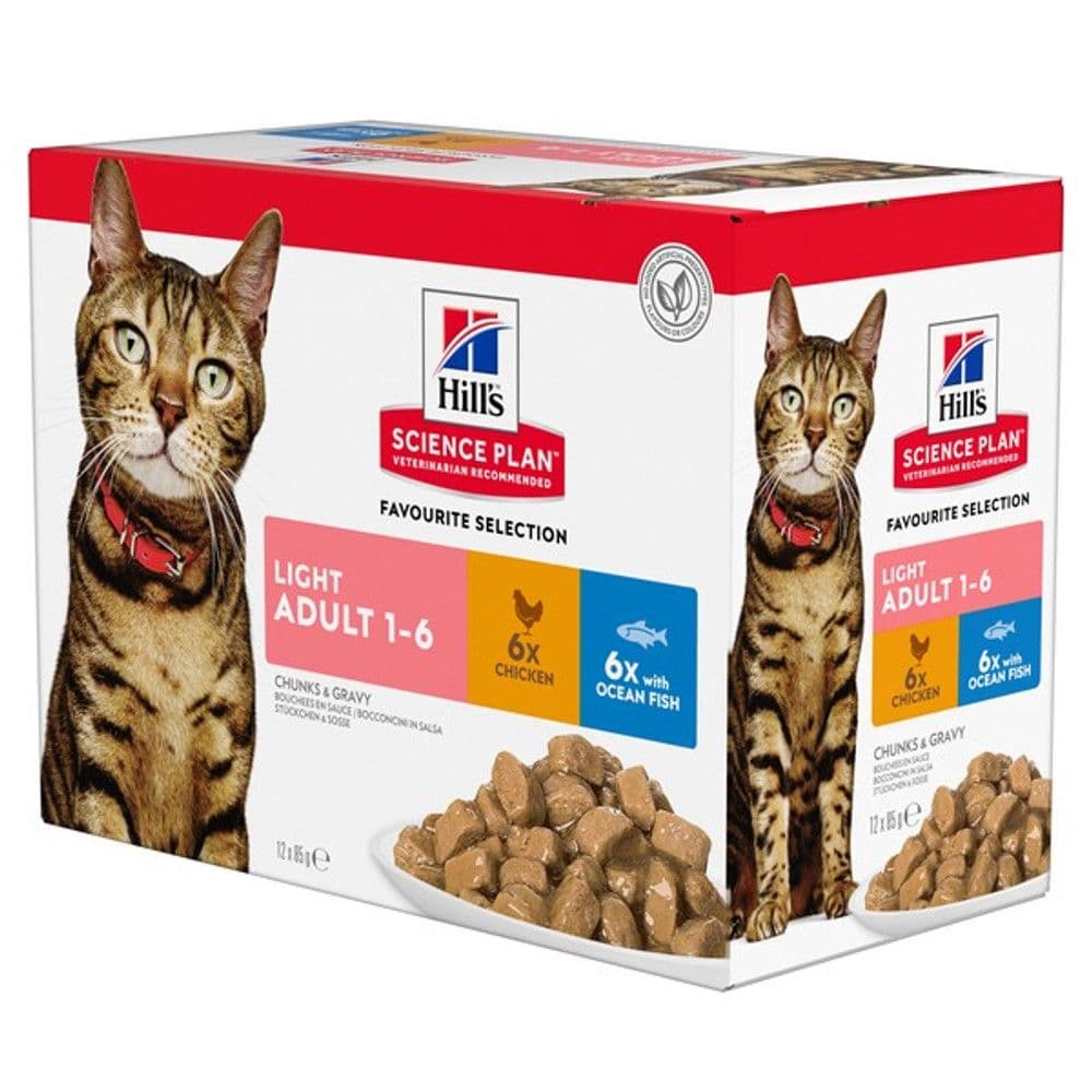 Hills Feline Adult Mixed Light Pouch (12x85g)