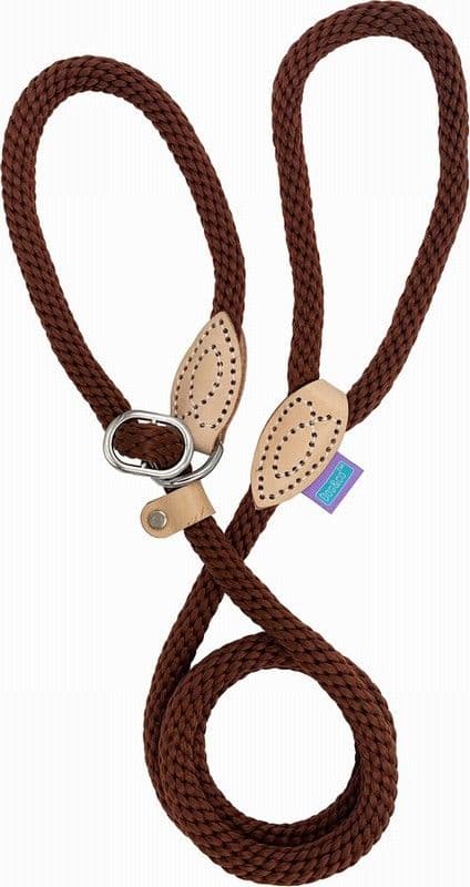 Hem & Boo Soft Touch Thin Rope Slip Lead Brown (60”)