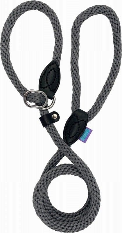 Hem & Boo Soft Touch Thin Rope Slip Lead Grey (60”)
