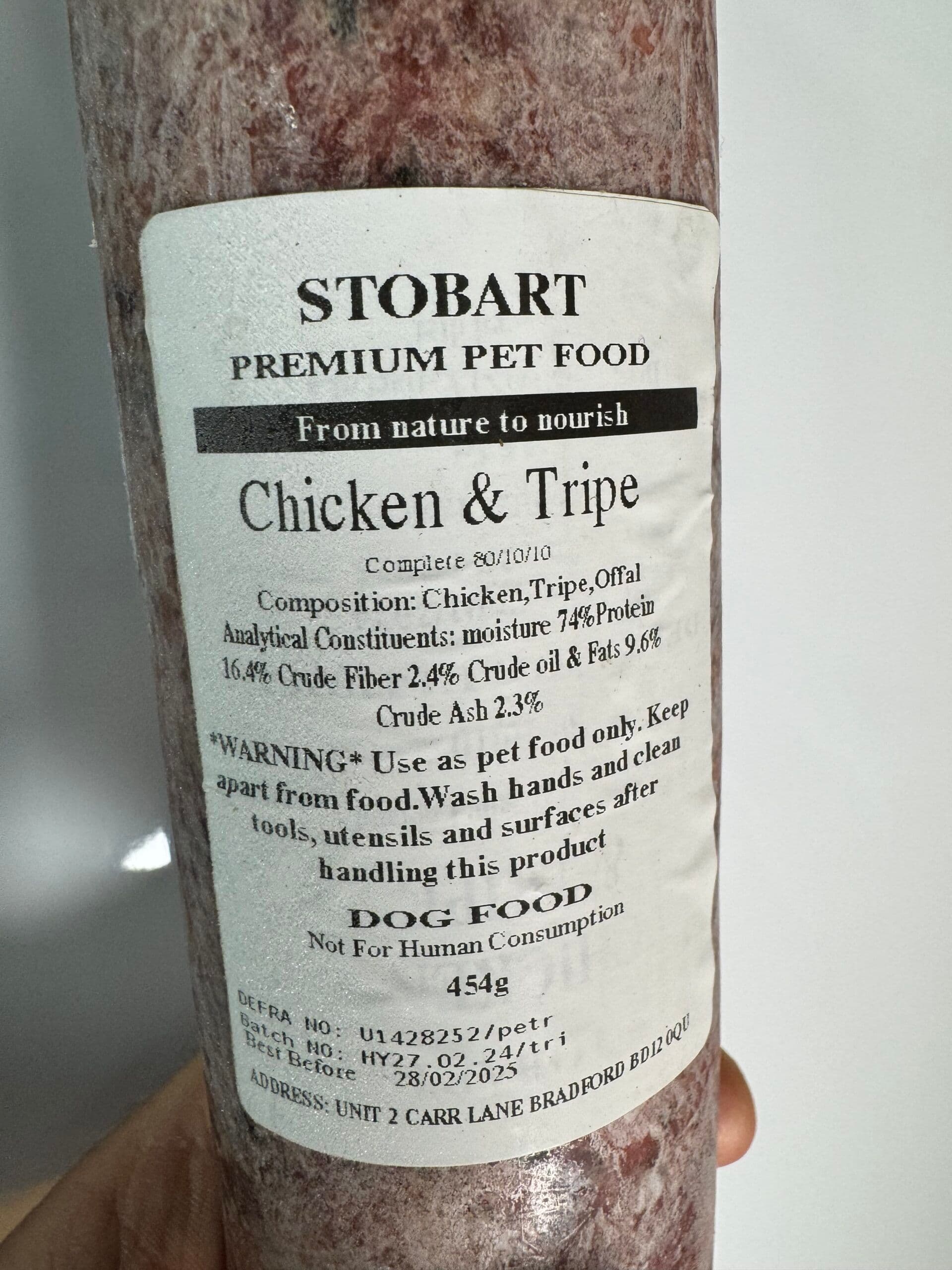 Stobart Raw Chicken & Tripe (454g)