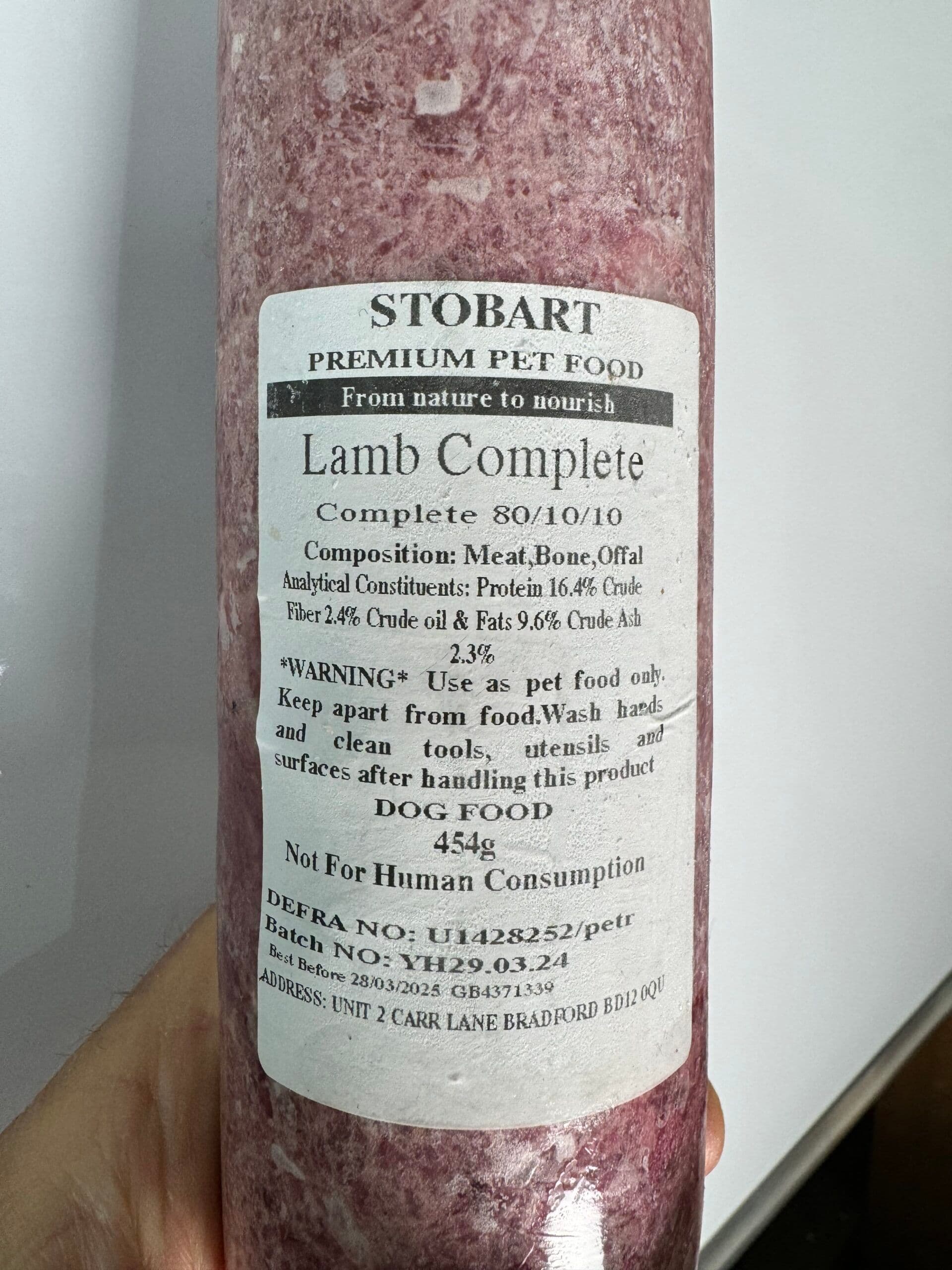 Stobart Raw Lamb Complete (454g)