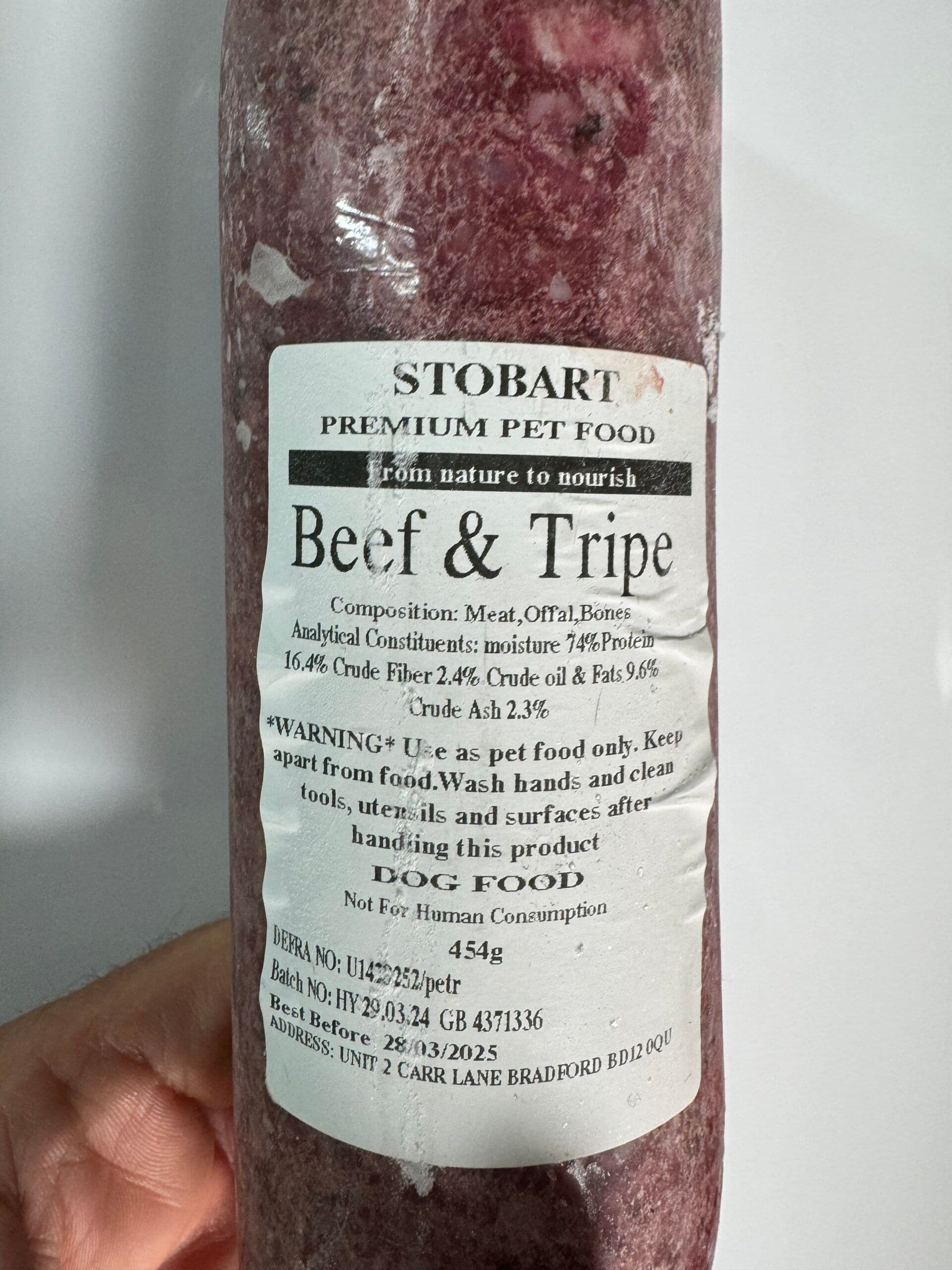 Stobart Raw Tripe & Beef (454g)