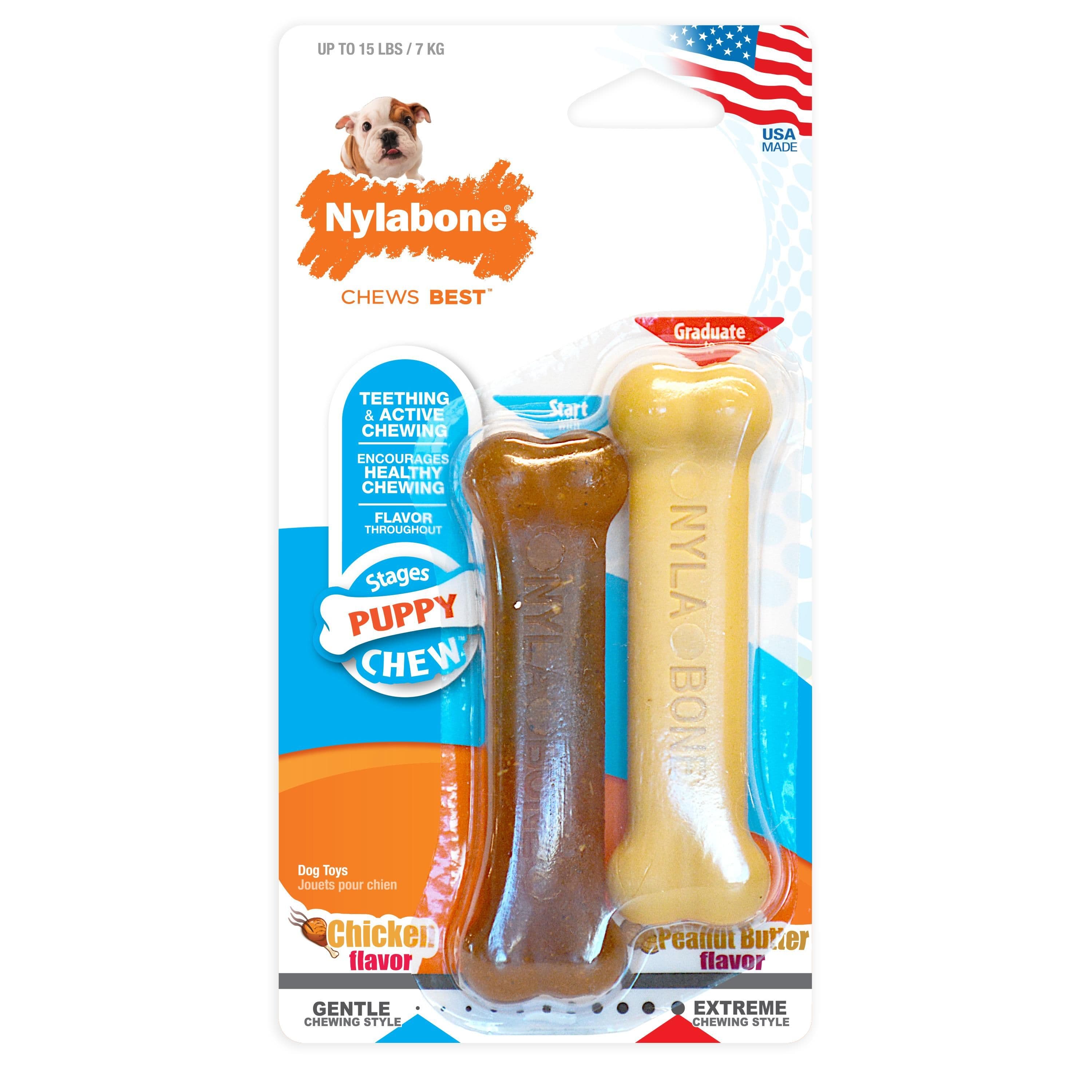 Nylabone Puppy Bone Twin Pack (Petite)