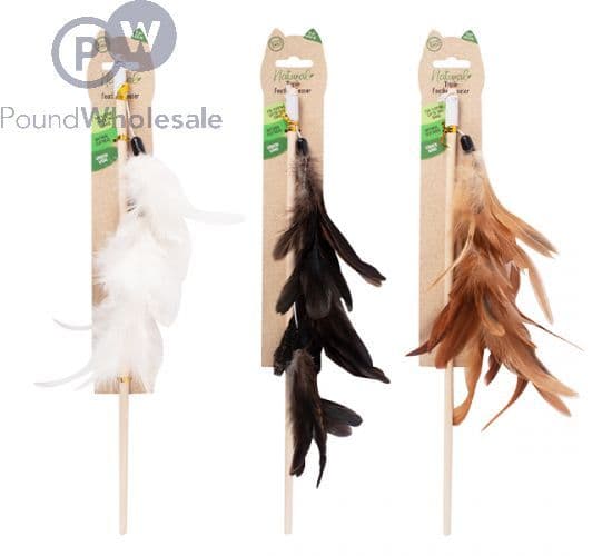 World of Pets Natural Feather Cat Wand (Assorted)