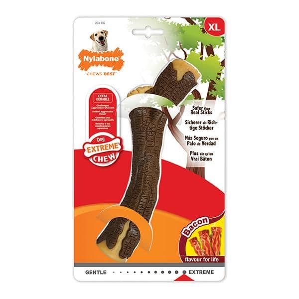 Nylabone Extreme Chew Wooden Stick Bacon (Extra Large)