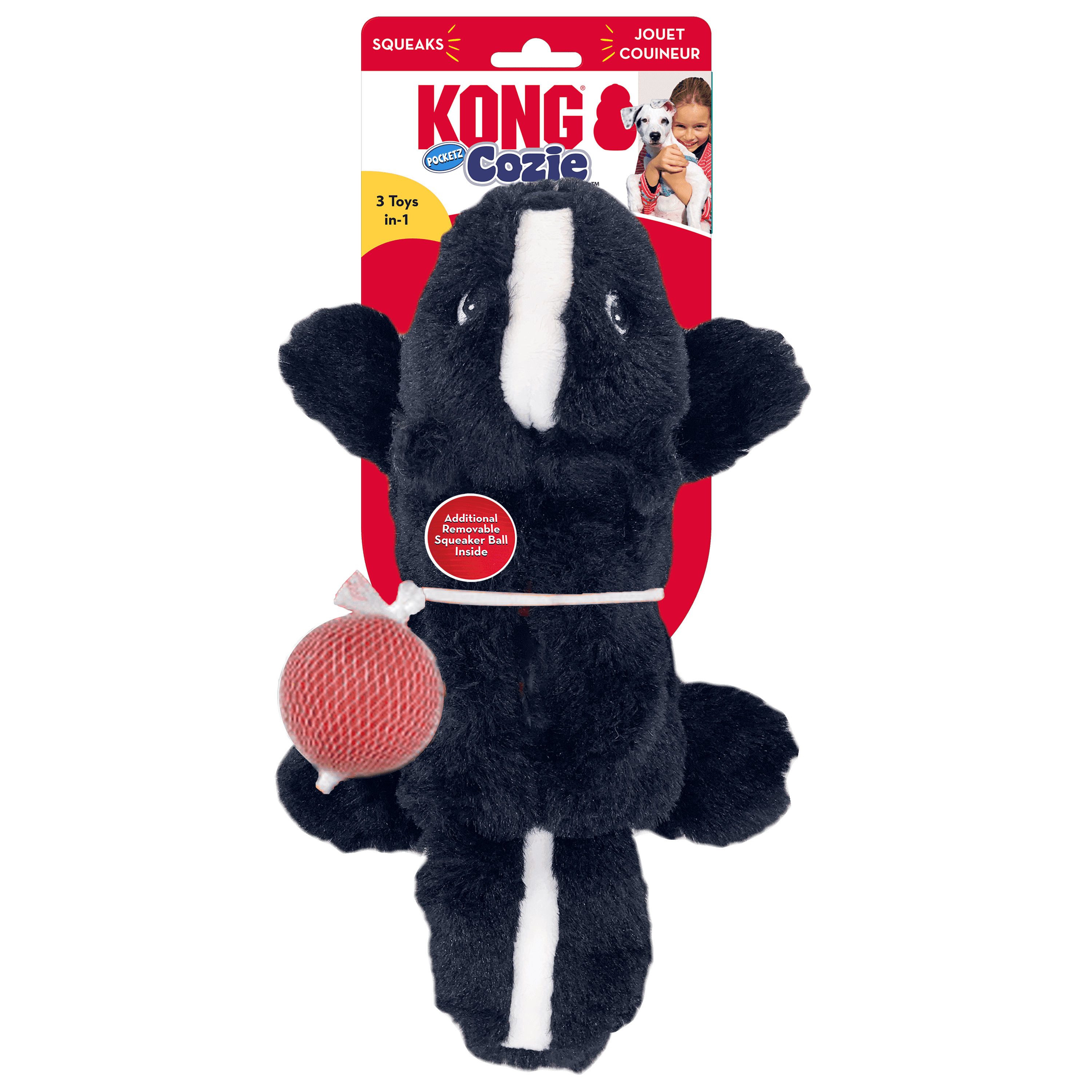 Kong Cozie Pocketz Skunk (Small)