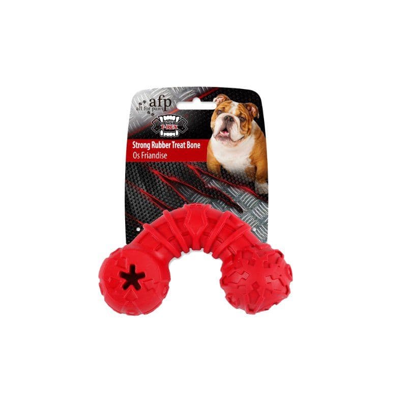 All For Paws Mighty Rex Strong Treat Bone Red