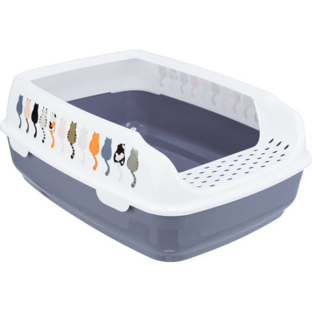 Trixie Delio Cat Litter Tray With Rim Grey/White (38x20x50cm)