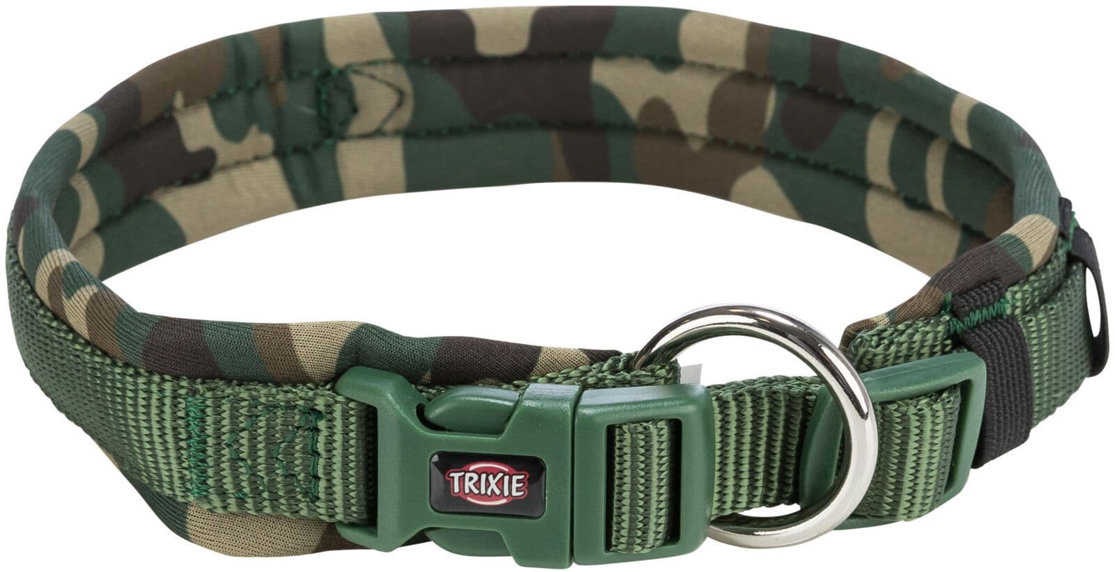 Trixie Premium Extra Wide Collar With Neoprene Padding Camouflage/Forest Green (L/XL)(56-62CM)