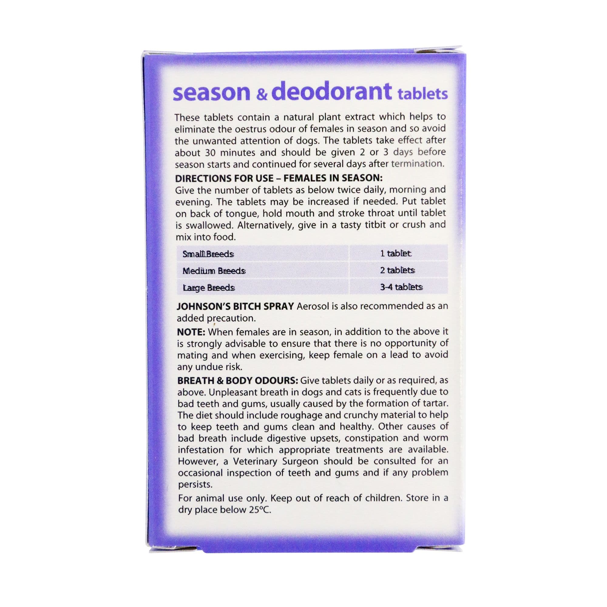 Johnsons Bitch & Deodorant Tablets (40pk)