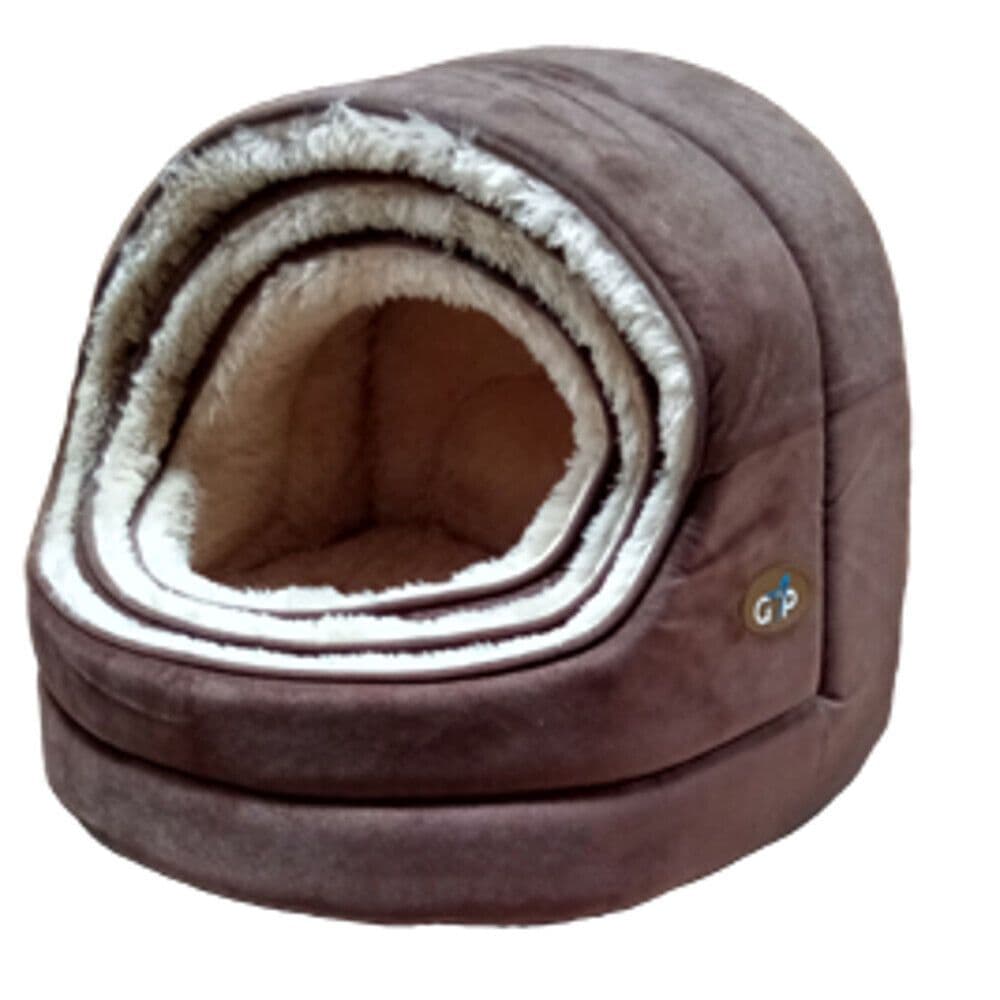 Brown Hooded Cat Bed