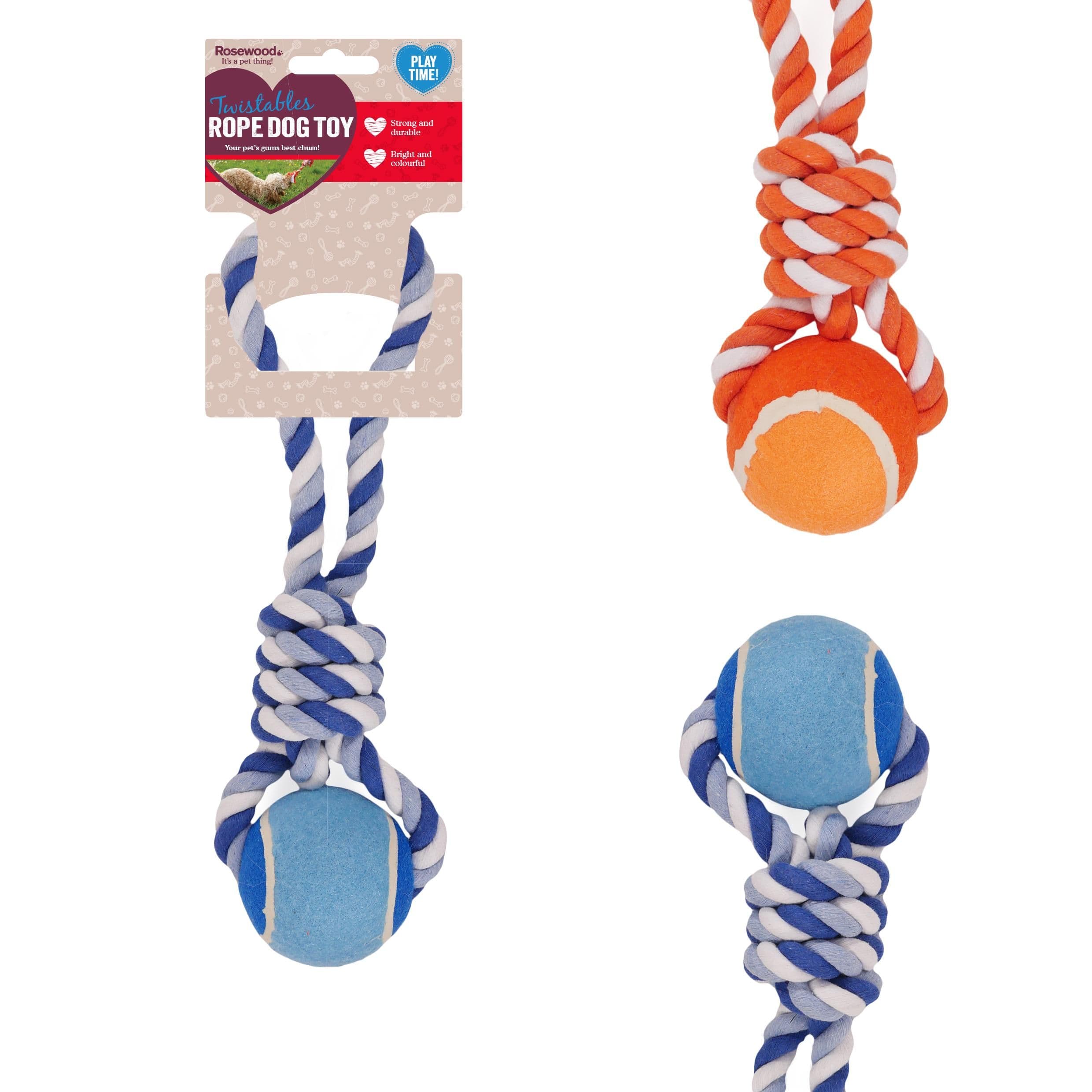 Rosewood Twistables 3" Tennis Ball Tug Assorted