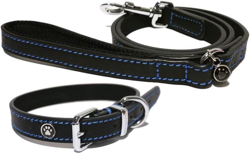 Rosewood Luxury Leather Collar Black (18"-22"x1 1/2")