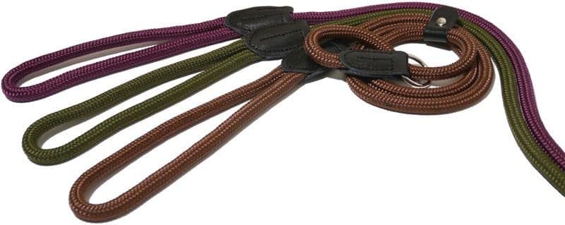 Rosewood Rope Twist Slip Lead Green (48")