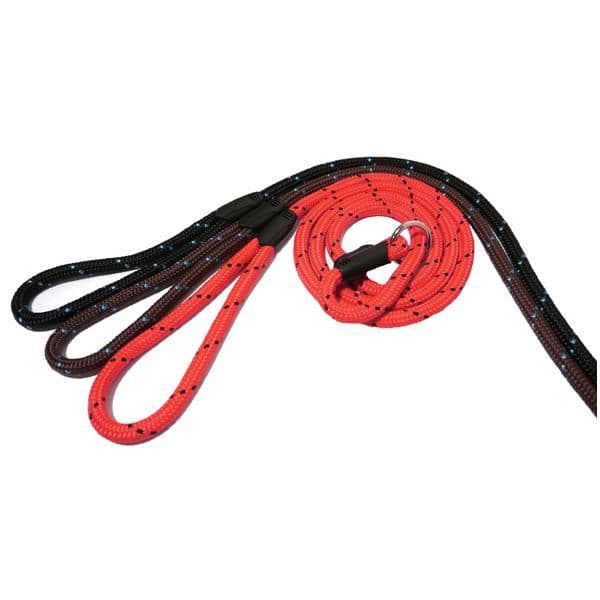 Rosewood Rope Twist Slip Lead Black/Blue (64")