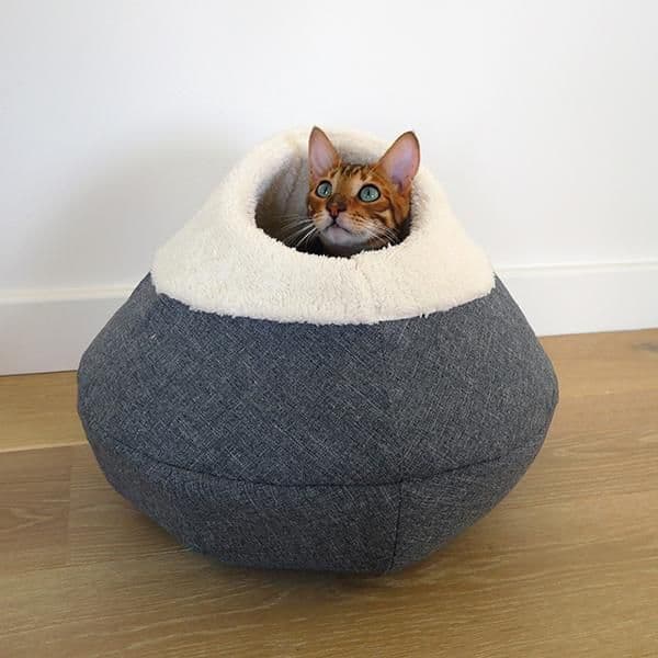 Rosewood Round Cosy Plush Cat Cave Bed (40cm)