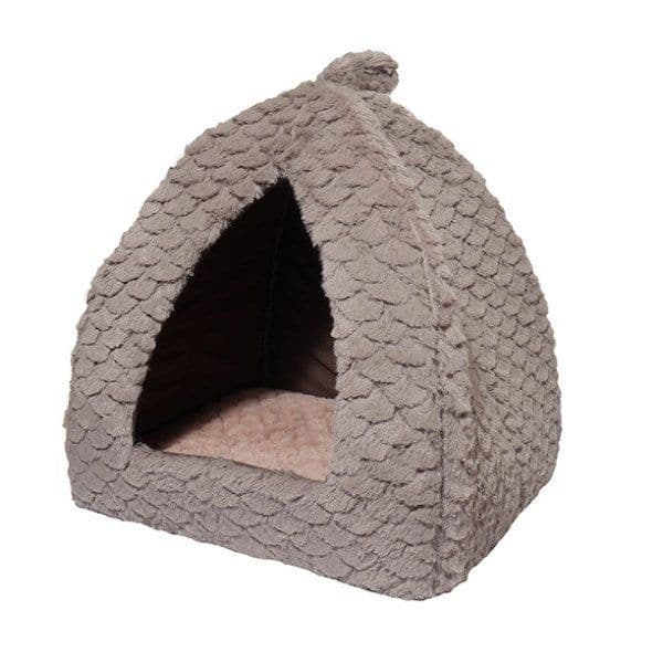 Rosewood Grey & Pink Fleece Pyramid Bed (40cm)