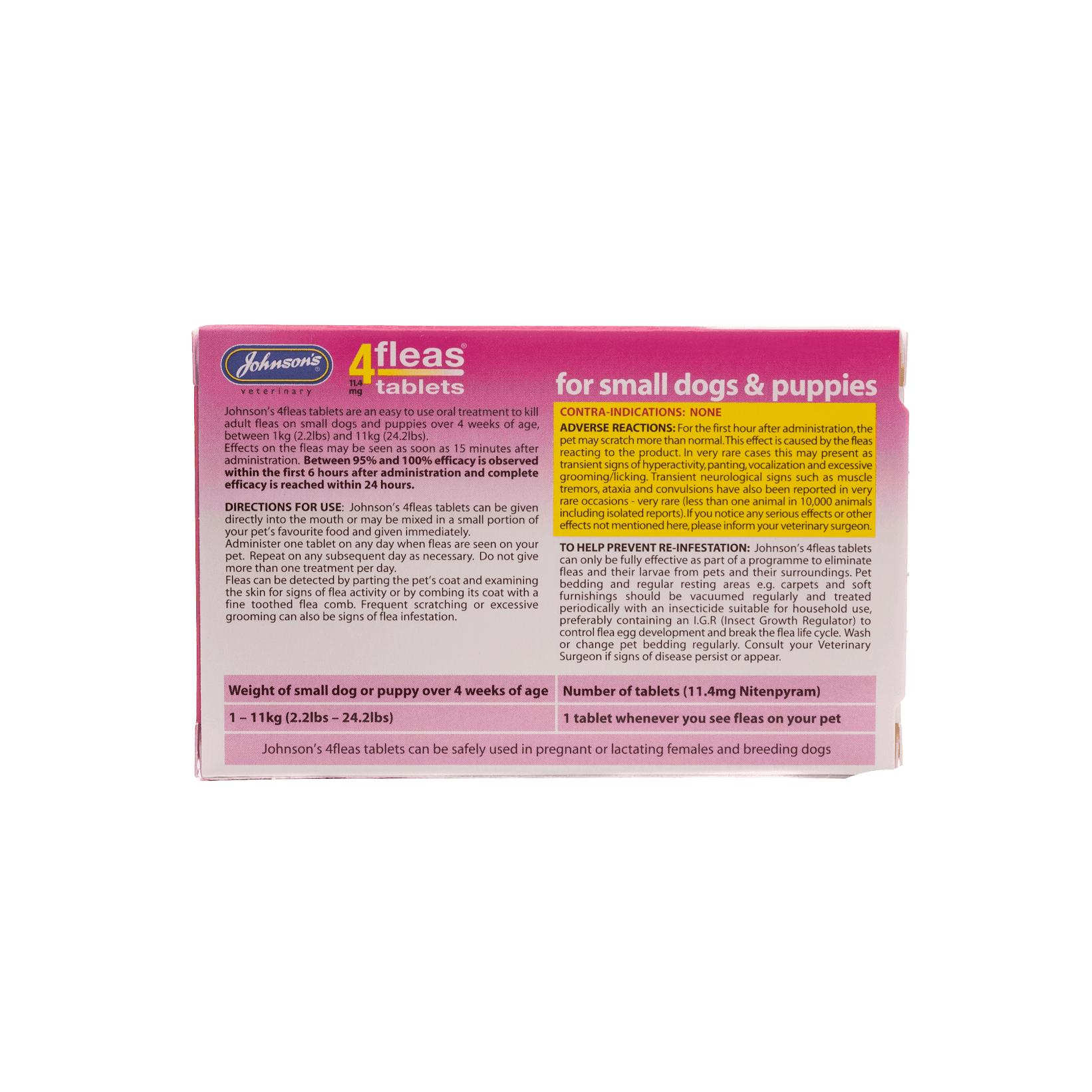 Johnsons 4fleas Tablets Small Dogs & Puppies (3pk)