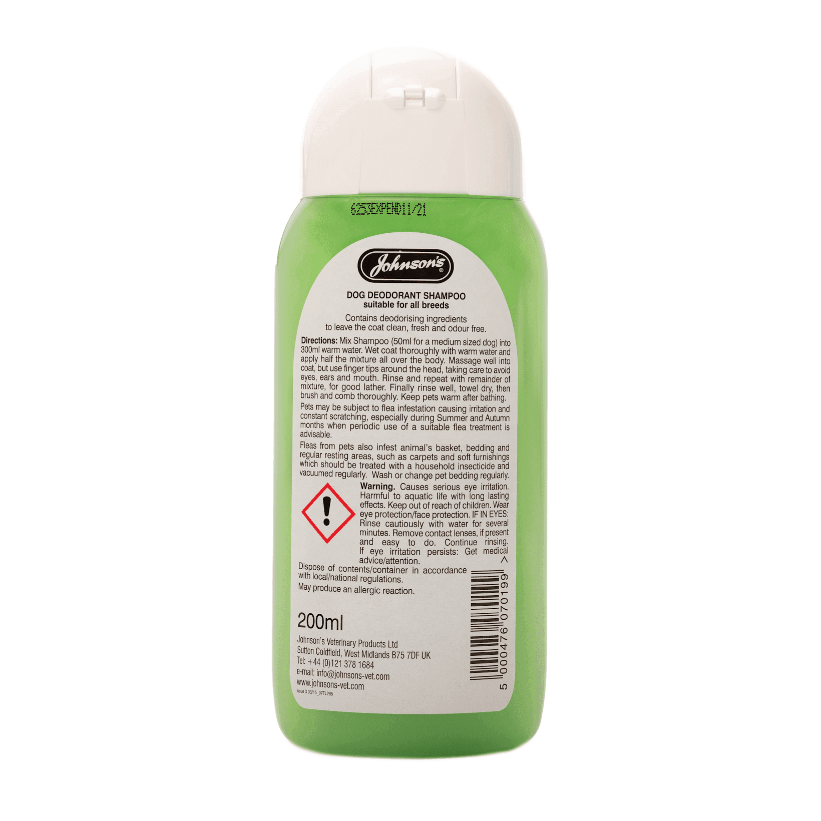 Johnsons Dog Deodorant Shampoo (200ml)