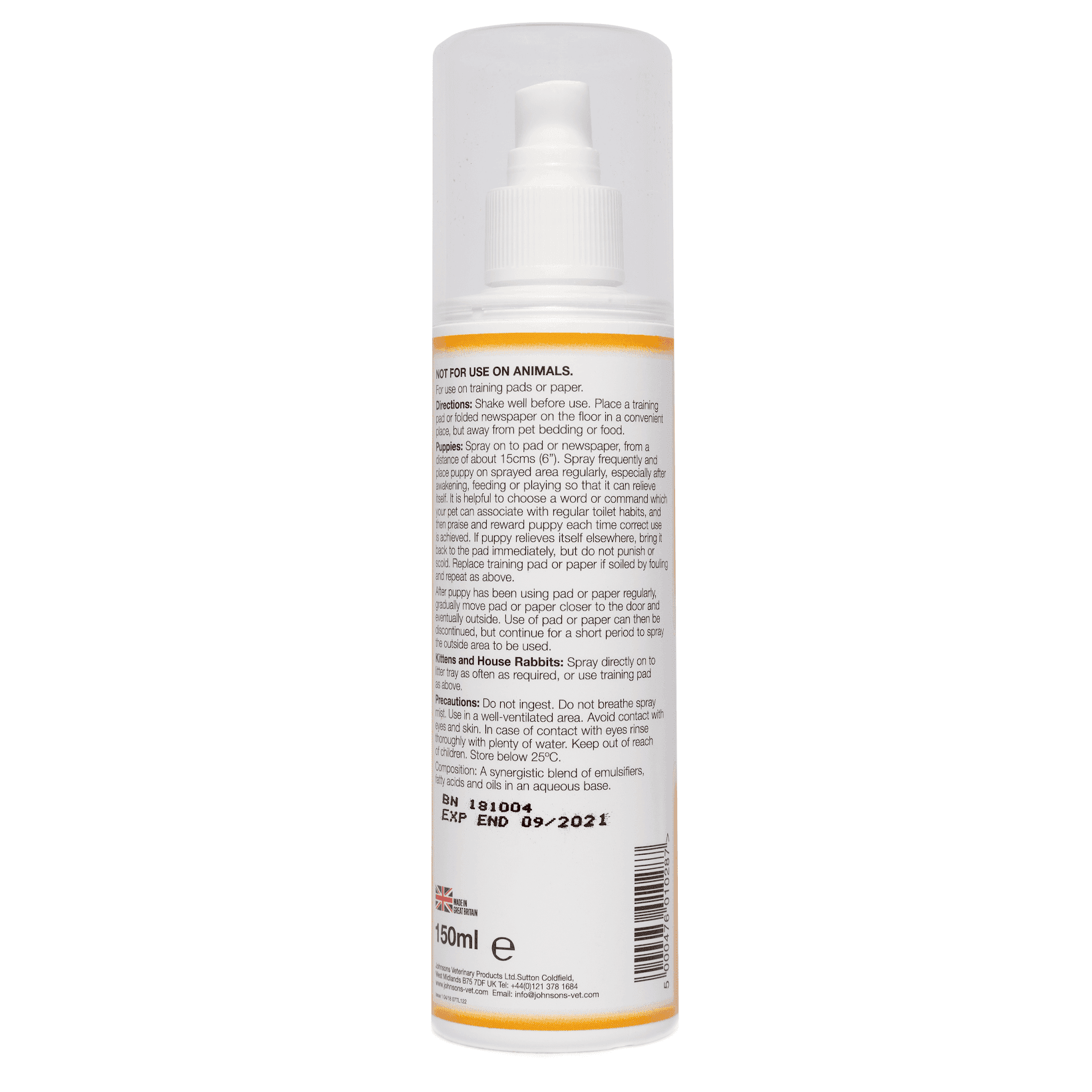 Johnsons Puppy Trainer Pump Spray (150ml)