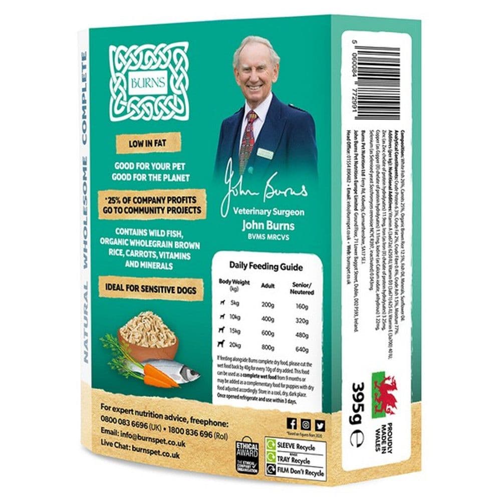 Burns Penlan Farm Fish, Brown Rice & Veg (395g)
