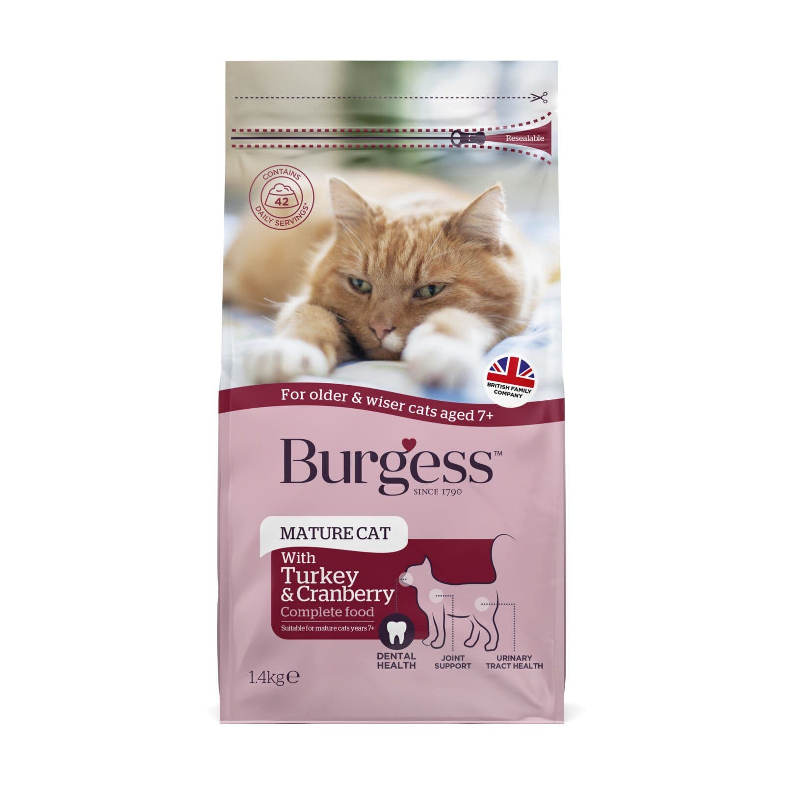 Burgess Mature Cat with Turkey & Cranberry (1.4kg)