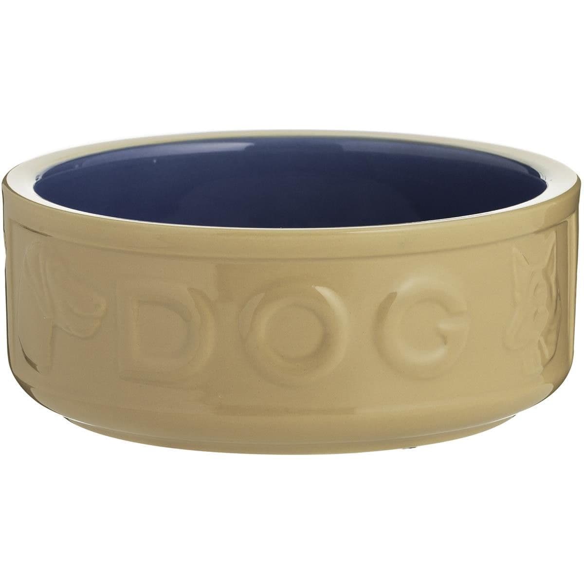 Mason Cash Cane & Blue Lettered Dog Bowl (18cm)