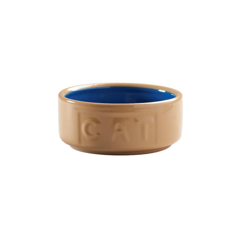 Mason Cash Cane & Blue Lettered Cat Bowl (13cm)