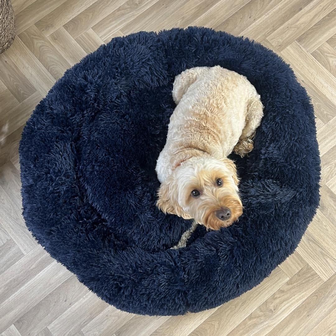 Fluffy Navy Donut Bed (Small)