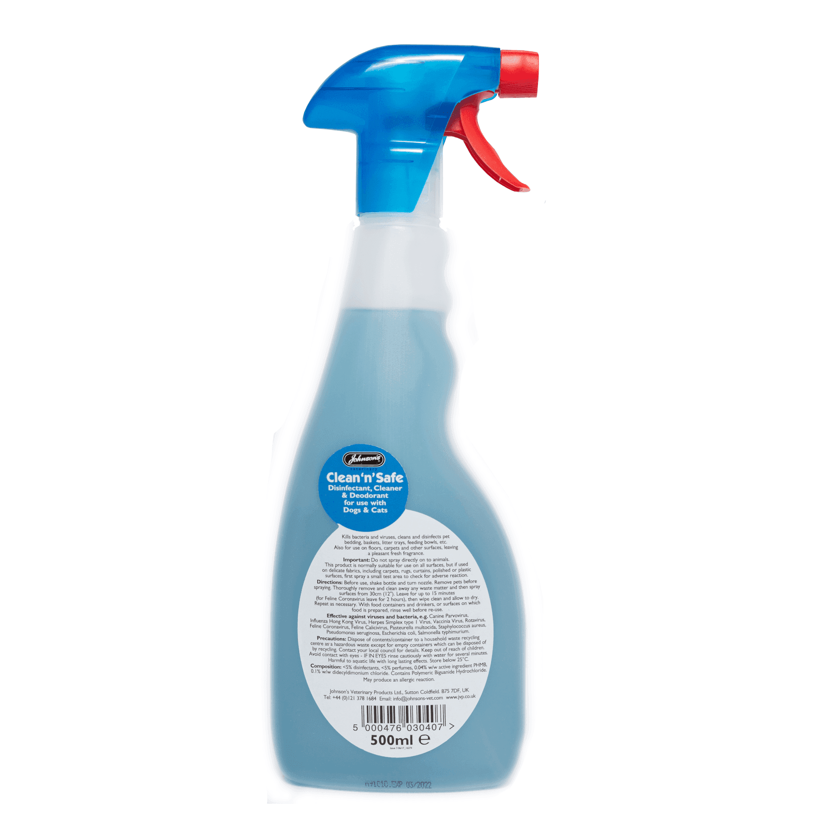 Johnsons Clean N Safe Dog & Cat (500ml)