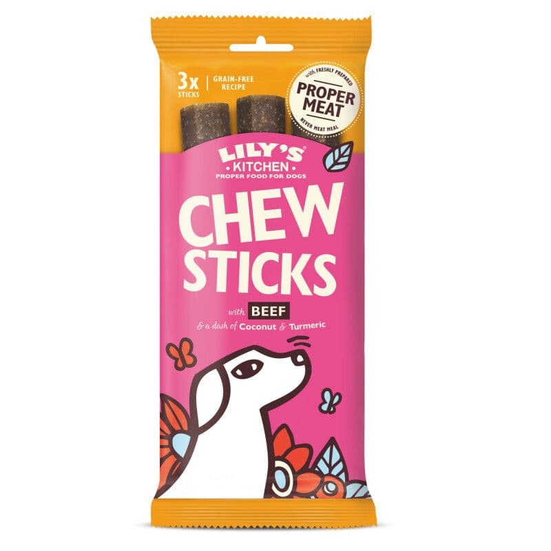 Lilys Kitchen Dog Chew Sticks with Beef (120g)