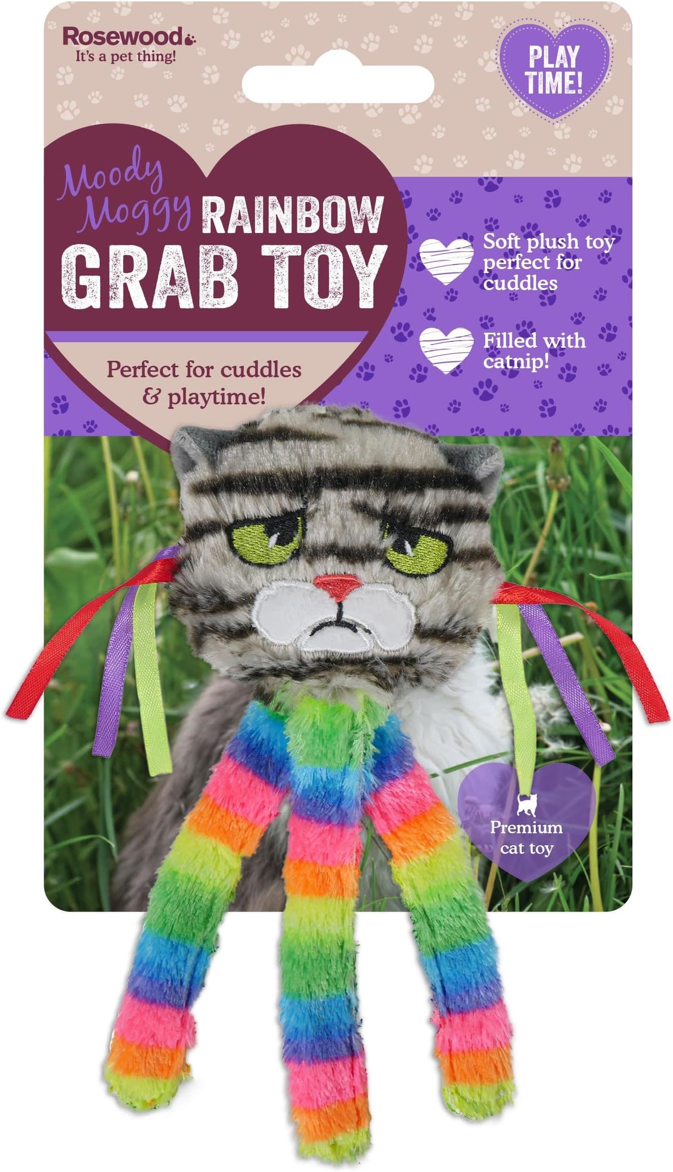 Rosewood Moody Moggy Rainbow Grab Toy