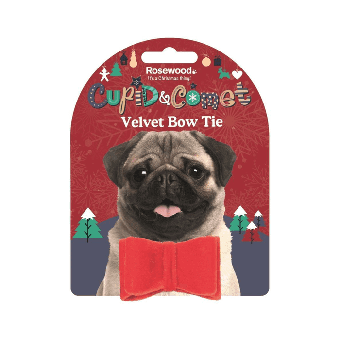 Rosewood Cupid & Comet Velvet Navy Bow Tie (Large)