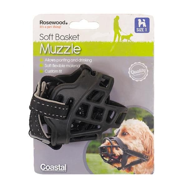 Rosewood Soft Basket Muzzle Black (Size 1)