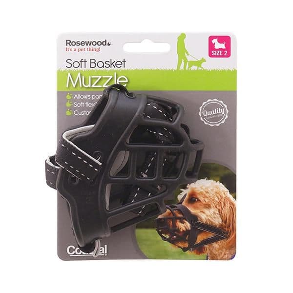 Rosewood Soft Basket Muzzle Black (Size 2)