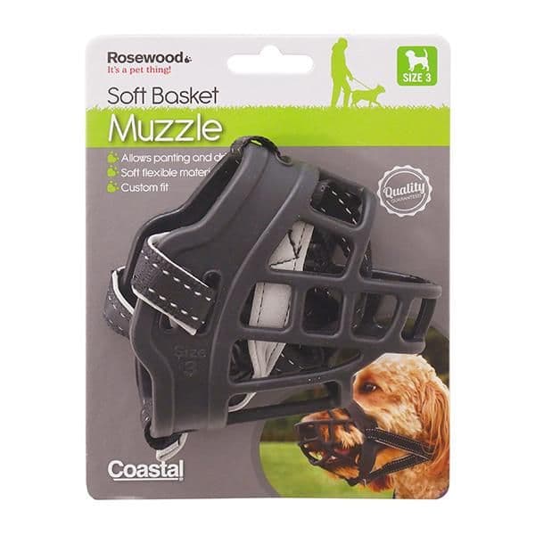 Rosewood Soft Basket Muzzle Black (Size 3)
