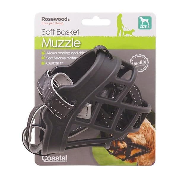 Rosewood Soft Basket Muzzle Black (Size 4)