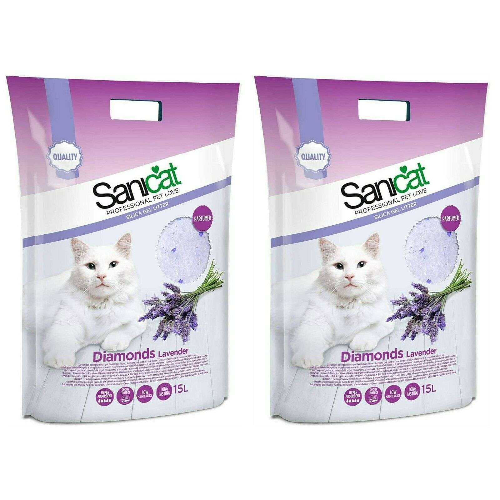 Sanicat Diamonds Lavender Cat Litter (15L)