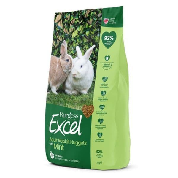 Burgess Excel Adult Rabbit Nuggets with Mint (3kg)