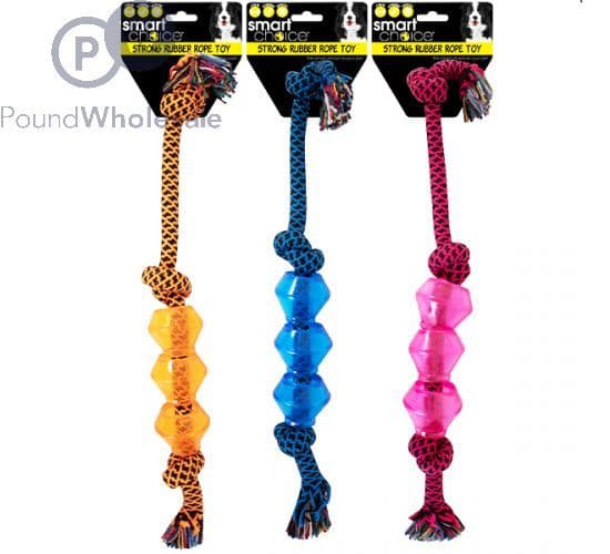 Smart Choice Rubber & Rope Tug Dog Toy (50cm)