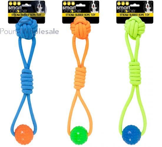 Smart Choice Rubber Ball & Rope Dog Toy (40cm)