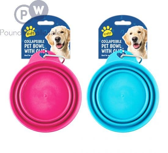 Kingdom Collapsible Pet Bowl With Clip (15cm)