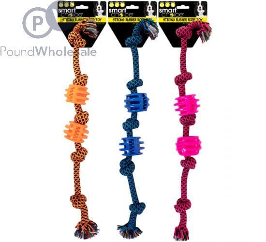 Smart Choice Ribbed Rubber Rope Dog Tug Toy (49cm)