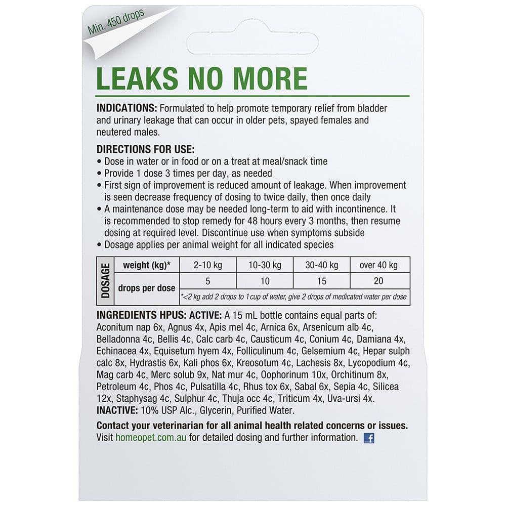 HomeoPet Leaks No More (15ml)
