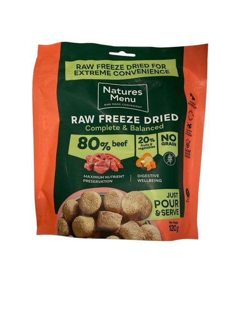 Natures Menu Complete Freeze Dried Grain Free Food Beef 80/20 (120g)